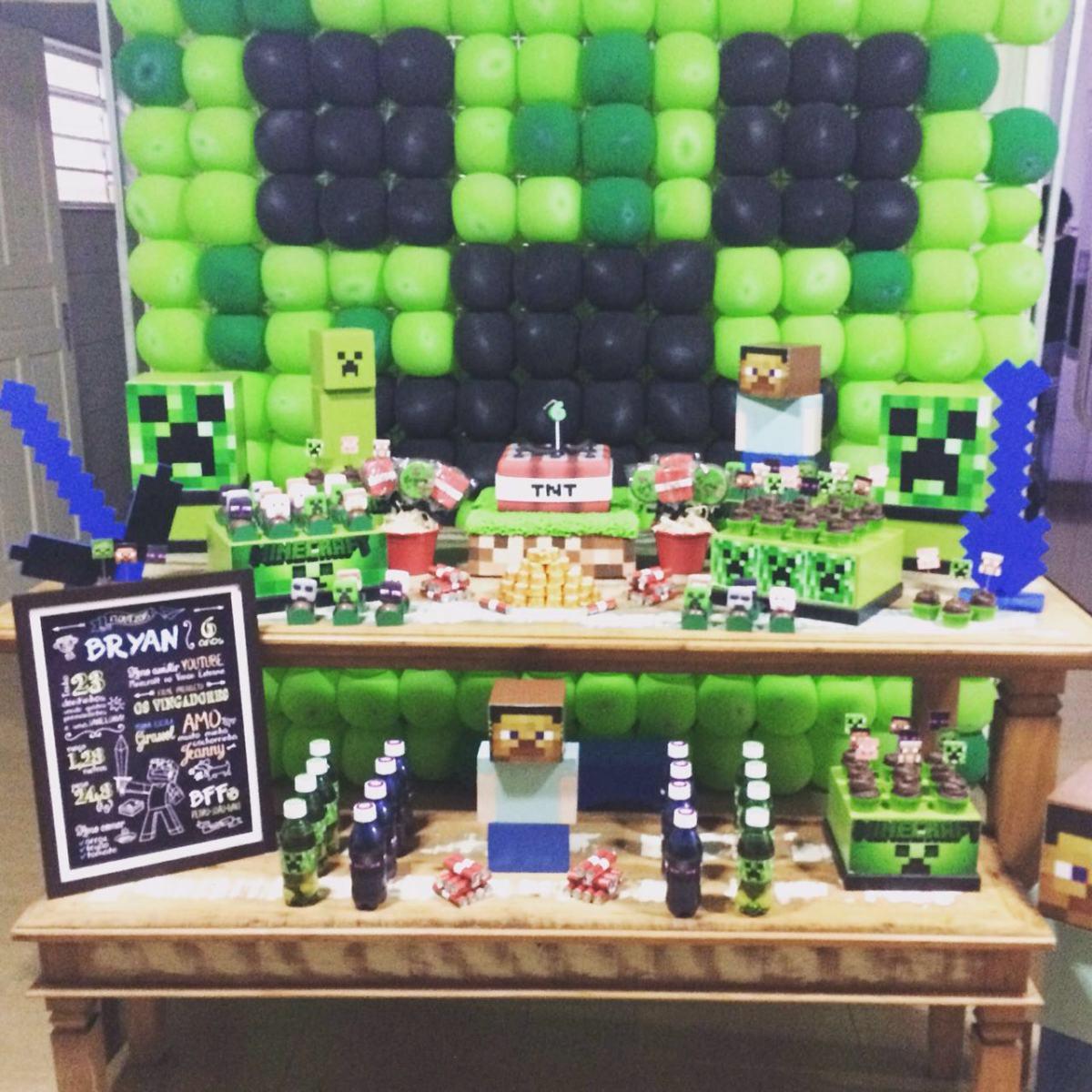 Live) Decoração em chantilly tema Minecraft, a decoração que deixa as  crianças encantadas! 