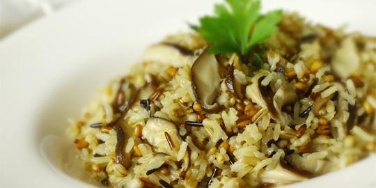 Receita de risoto com cereais e shitaki